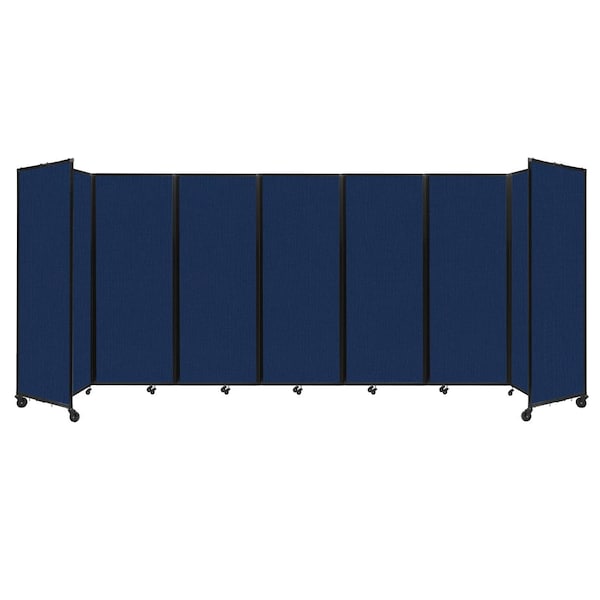 Versare Room Divider 360 Folding Portable Partition 19'6" x 7'6" Navy Blue Fabric 1190703 - main